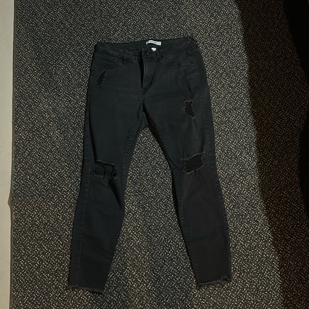 Refuge ripped black skinny jeans size 12